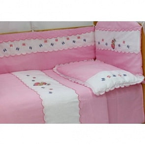 Комплект в кроватку - Любавушка, 7 предметов, розовый (Bombus, BOM_1296)