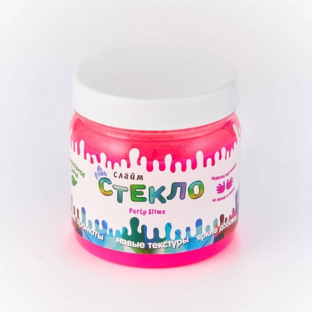 Слайм – Стекло Party Slime, неон розовый, 400 грамм  