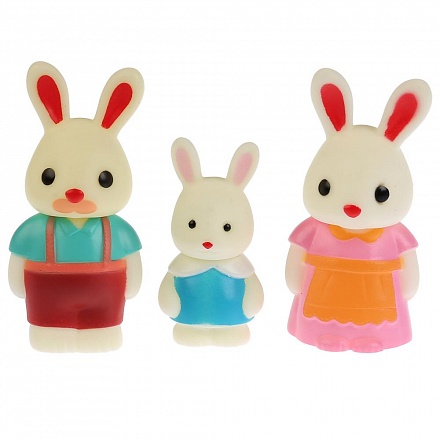 Пластизолевые фигурки - Семья зайцев, 3 штуки  