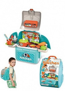 Ранец-трансформер Кухня юного шеф-повара, зеленая (Junfa Toys, 008-966A)