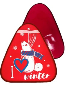 Сани-ледянка треугольная – Зайчик, красный, 42х48 см (RT, 7212RT)