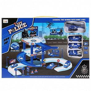 Парковка – Полиция, 3 уровня, 3 машинки, вертолет и аксессуары (B1664134)