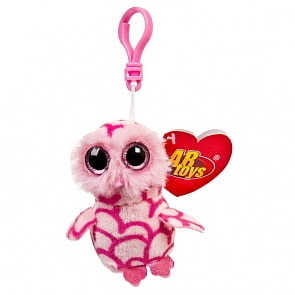 Мягкая игрушка на брелоке – Совенок, розовый, 12 см (ABtoys, M0032)