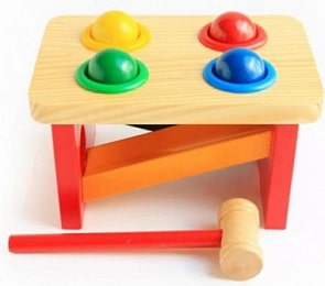 Развивающая игрушка - Стучалка с горкой и шариками (Мир Деревянных Игрушек, Д142)
