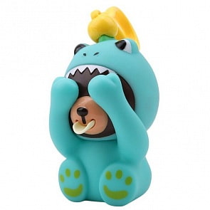 Мишка-дразнюка, показывающий язык и опускающий лапы, 6 х 10 см, костюм дракончика (1toy, Т14727)