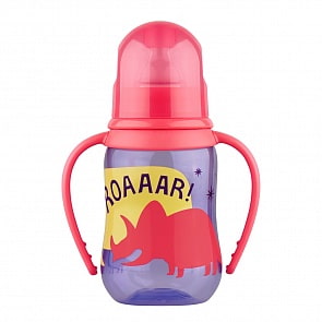 Бутылочка с соской - Русские мотивы, от 0 мес, 125 мл, с ручками (Lubby, 12013/144/12)