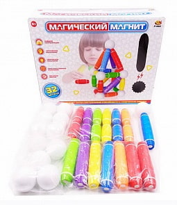 Конструктор - Магический магнит, с магнитом внутри, 32 детали (ABtoys, PT-00863)