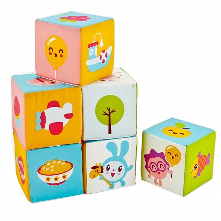 Игрушка кубики – Малышарики. Предметики 