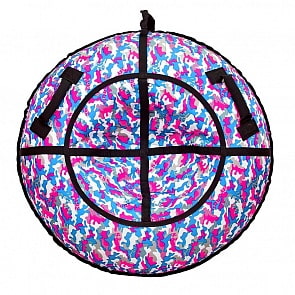 Санки надувные тюбинг дизайн - Камуфляж сине-бирюзовый, диаметр 105 см. (RT, 6743RT)