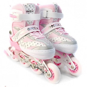 Ролики раздвижные - Next, розовые, алюминиевая рама, Abec-7 Carbon, колеса PU, размер 34-37 (Next, A34-37PINKsim)