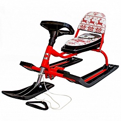 Снегокат 104 Comfort Хаски со складной спинкой, красный (RT, 6989rt) - миниатюра