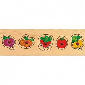 Деревянный пазл в рамке - Овощи (Wooden Toys, D107)