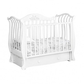 Кроватка детская Красная Звезда С 757 Юлиана, резьба №8 накладка №26 Кошка, белый (Красная Звезда, КЗ-С 757_белый)