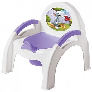 Горшок-стульчик с аппликацией Том и Джерри, цвет сиреневый (Бытпласт, 431308203)