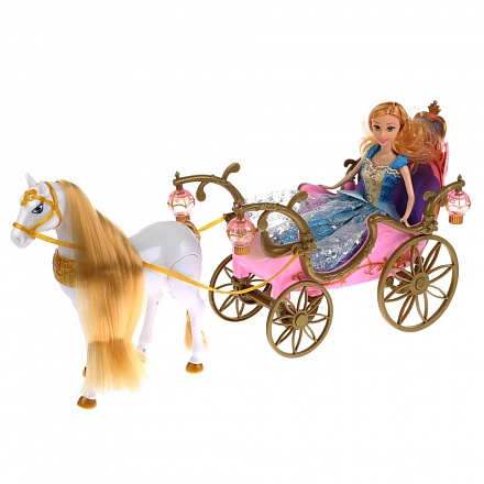 Карета с куклой и лошадью 252A, свет и звук 