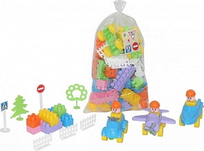 Конструктор – Строитель, 76 элементов в пакете (Полесье, 52513) (ассортимент)