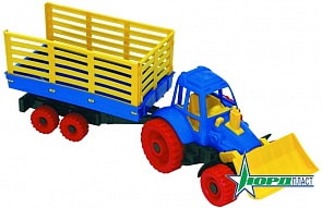 Трактор с грейдером и прицепом (Нордпласт, Н-053)