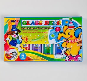 Набор витражных красок - Веселый слоник, 5 цветов (Amos, 18692)