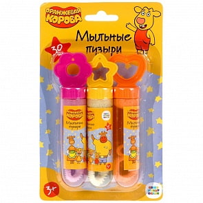 Мыльные пузыри Оранжевая корова 3 штуки по 30 мл (Играем вместе, 1301V052-ORC)