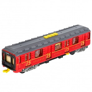 Модель Вагон Метро 30 см свет-звук двери открываются пластиковый красный (Технопарк, SUBWAY-30PLMETRO-RED)