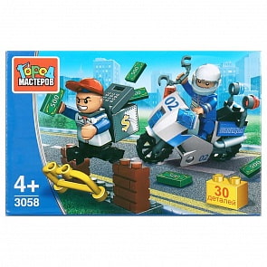 Конструктор Погоня за воришкой, с фигурками, 30 деталей (Город мастеров, 3058-UU)