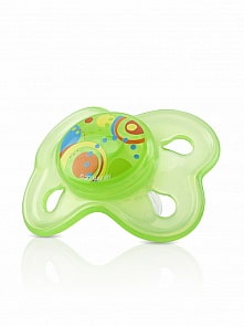 Соска-пустышка силиконовая, цвет зеленый, 6-18 месяцев (Nuby, ID5797MFSM_зеленый)
