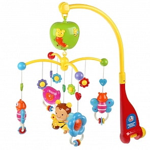 Музыкальная карусель на кроватку Пчелка Жу-Жу 10 колыбельных, 5 звуков природы, сказка (Умка, GW6918-R)