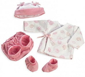 Набор одежды для куклы из коллекции Elegance: шапочка, штанишки, пинетки, кофточка (Arias, Т13745)