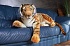 Мягкая игрушка - Тигр лежащий, 110 см  - миниатюра №1