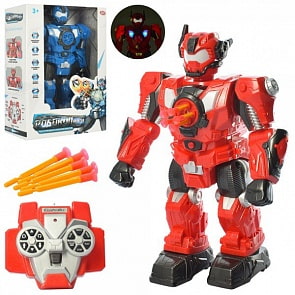 Робот р/у, свет, звук, стреляет, в комплекте: стрелы 5шт., эл.пит. АА*6шт.не вх.в комплект