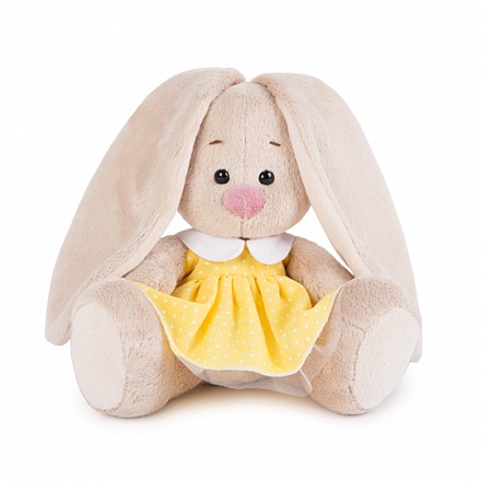 Мягкая игрушка – Зайка Ми в желтом платье в горошек, малыш, 15 см 