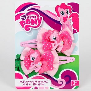 Набор из 2 заколок для волос с бантом и фигуркой «Моя маленькая пони» (Играем вместе, HC-LP-03sim)