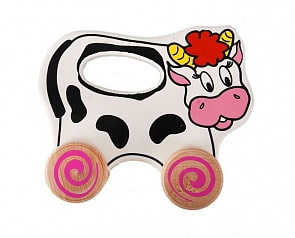 Каталка деревянная – Коровка (Алатойс, ККР01)