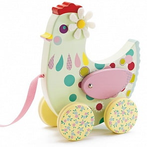 Каталка на веревочке – Курочка (Djeco, 06228k)