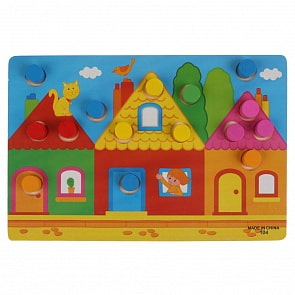 Деревянная мозаика - Цветные точки, 22 х 15 см, разные цвета (Буратино, G0110) (ассортимент)