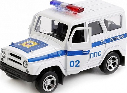 Инерционная металлическая машинка - Полиция, 12,5 х 5,7 х 7 см. 