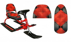 Снегокат Russian Winter 104 Comfort Soft со складной спинкой, цвет – красный (RT, 6077RT)