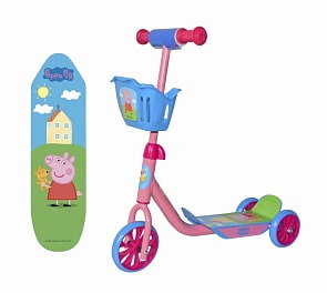 Трехколесный самокат – Peppa, колеса 6"/5", корзина (1TOY, Т59976) Трехколесный самокат – Peppa, колеса 6"/5", корзина (1TOY, Т59976)