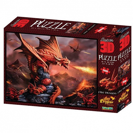 Пазл 3D 500 - Огненный дракон 