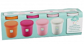 Набор пластилина 4 пастельных цветов, баночки по 140 гр. (Djeco, 09026k)