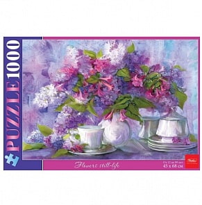 Пазл 1000 элементов – Цветочная акварель (Hatber, 1000ПЗ2-16974)