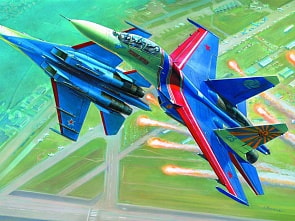 Сборная модель - Самолёт Су-27УБ Русские Витязи (ZVEZDA, 7277з)