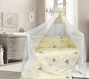 Комплект в кроватку - Сладкий сон, 7 предметов, бежевый (Bombus, BOM_1163)