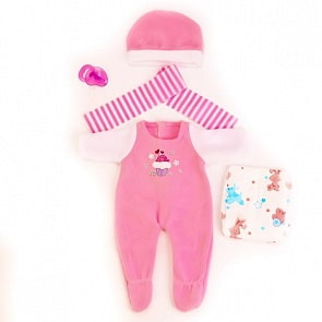 Одежда для кукол – Комбинезон с шапочкой, шарфом, соской и памперсами, в пакете (Yale Baby, BLC202Esim)