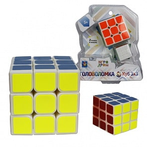 Головоломка - Куб 3 х 3, 2 кубика 5,5 см и 3 см (1Toy, Т14207)