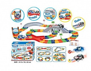 Гибкий трек - Город 142 элемента, 2 машинки (Junfa, 2066)