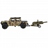Машина Пикап Hummer h1 с пушкой 11 см двери и багажник открываются металлическая инерционная  - миниатюра №1