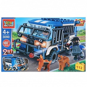 Конструктор Город Мастеров - Полицейская машина 2 в 1, с фигурками, 112 деталей (Город Мастеров, 3090-JM)