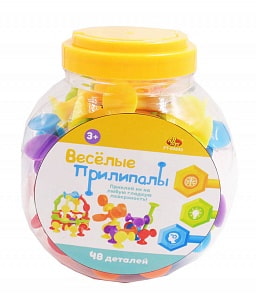 Мягкий конструктор с присосками - Веселые прилипалы, 48 деталей (ABtoys, PT-00840)