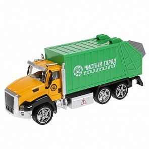Инерционная металлическая машина - Мусоровоз, 21 см, подвижными элементами (Технопарк, 2213-3R2)